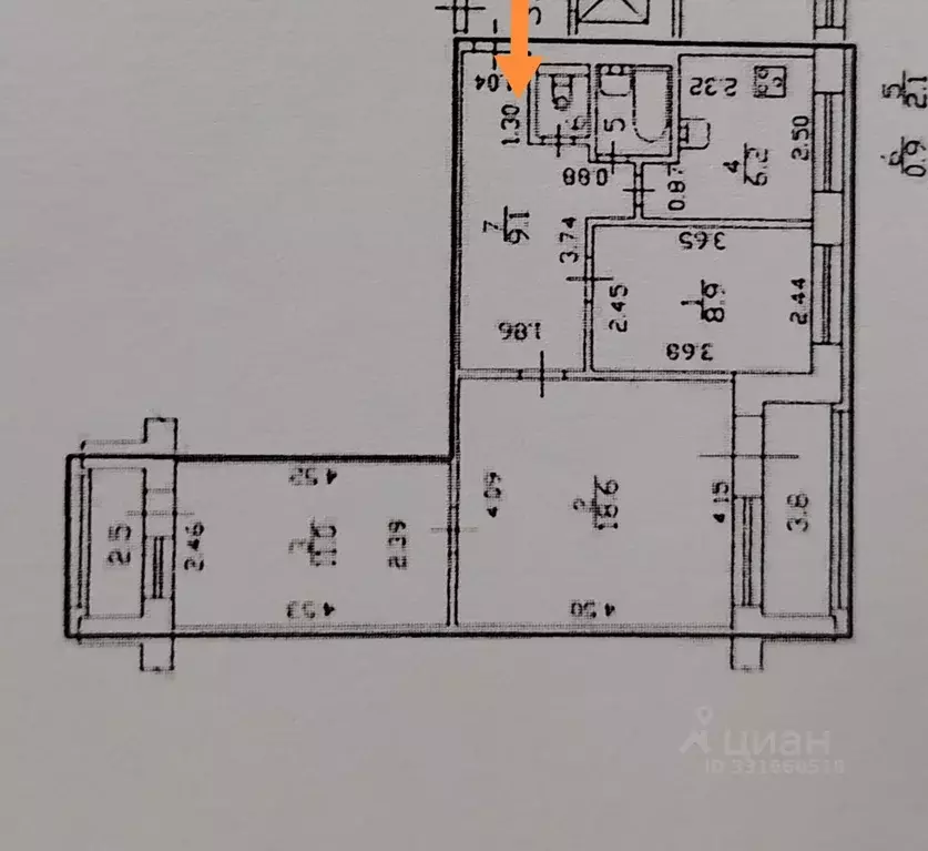3-к кв. Санкт-Петербург ул. Димитрова, 10К4 (56.0 м) - Фото 2