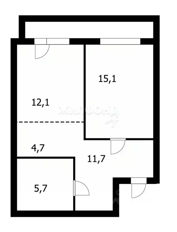 1-к кв. Новосибирская область, Новосибирск Бронная ул., 22 (49.3 м) - Фото 1