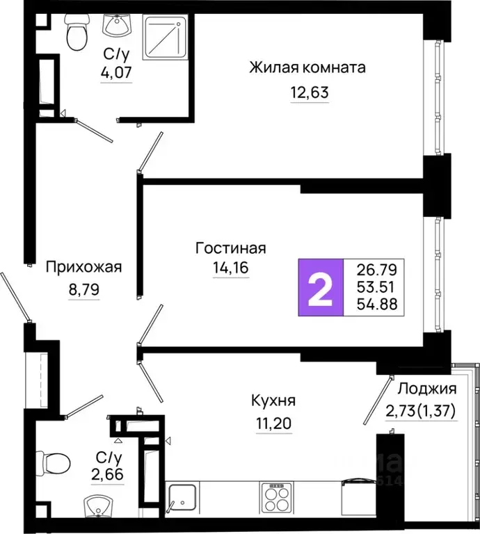 2-к кв. Ростовская область, Ростов-на-Дону Нефтекачка кв-л, Октябрь ... - Фото 0