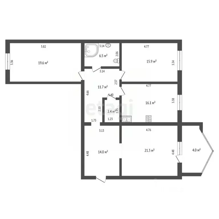 3-к кв. Забайкальский край, Чита Угданская ул., 3 (107.5 м) - Фото 1