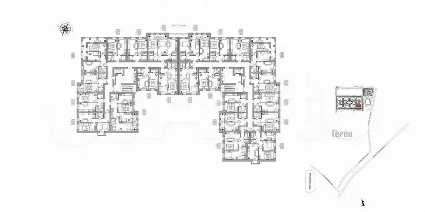 1-к. квартира, 34,8м, 2/3эт. - Фото 1