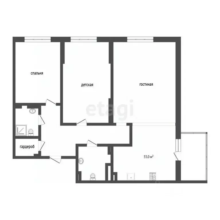 3-к кв. Тюменская область, Тюмень ул. Бакинских Комиссаров, 1 (75.1 м) - Фото 1