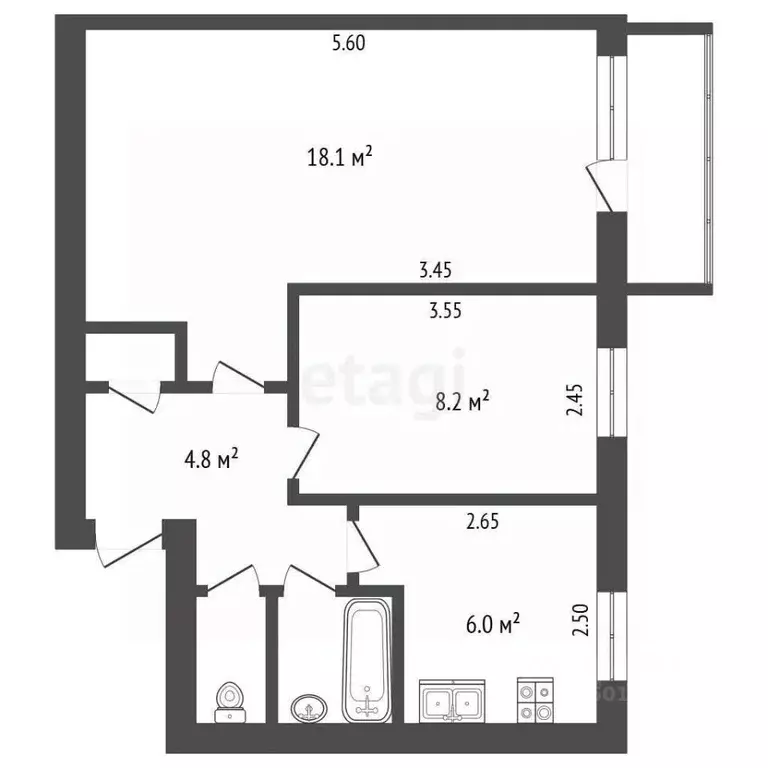 2-к кв. Саратовская область, Балашов просп. Космонавтов, 18/11 (40.7 ... - Фото 2