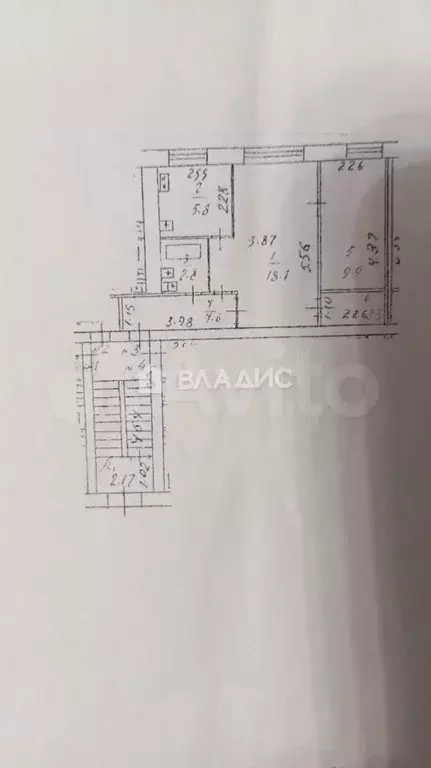 2-к. квартира, 43,7 м, 1/4 эт. - Фото 0