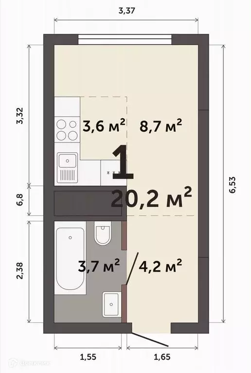 Продаётся квартира-студия, 21 м - Фото 1