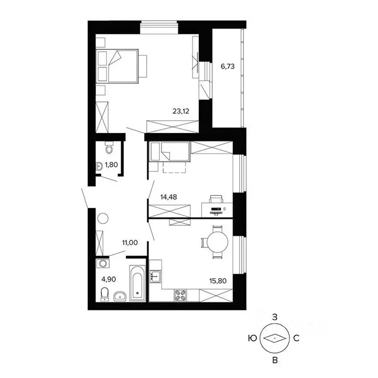 2-к кв. Свердловская область, Березовский бул. Малахитовый (78.0 м) - Фото 0