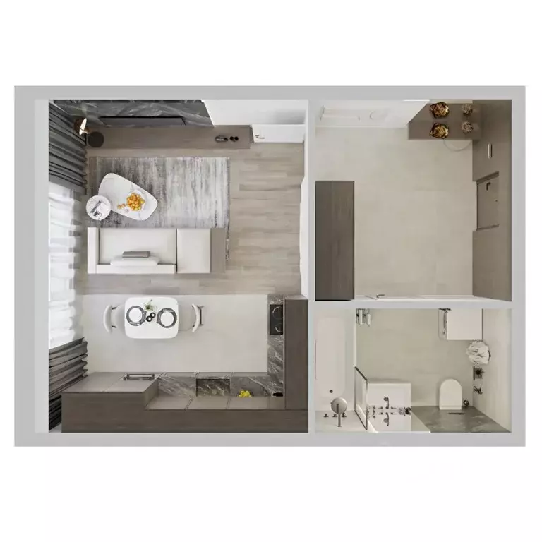 Студия Омская область, Омск ул. 5-я Северная (33.0 м) - Фото 1