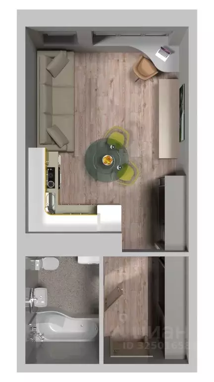 Студия Свердловская область, Екатеринбург ул. Готвальда, 24 (28.4 м) - Фото 2