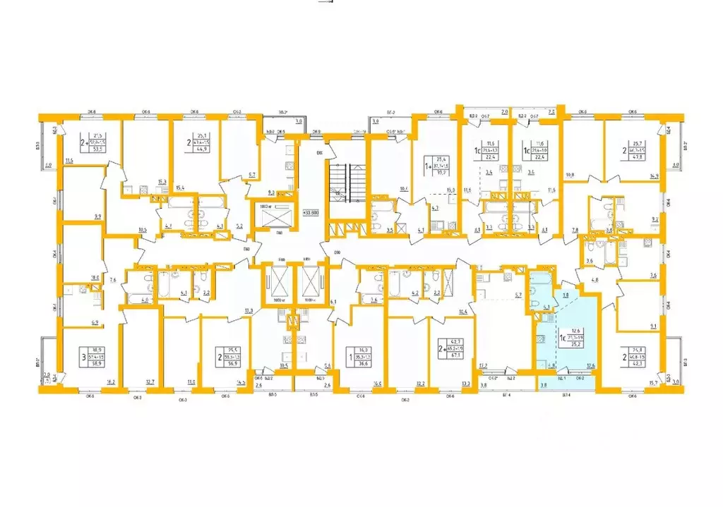 Студия Башкортостан, Уфа Инорс-4Б мкр, Акварель жилой комплекс (24.9 ... - Фото 1