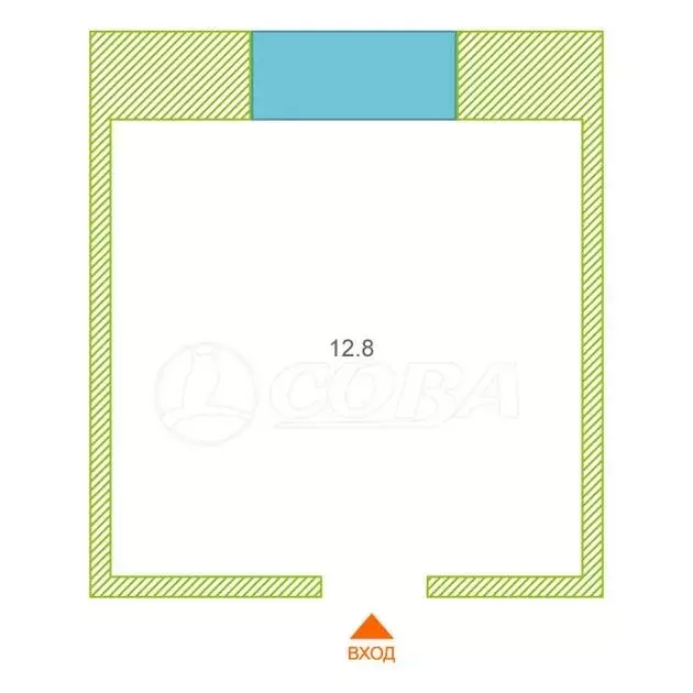 1к в -комнатной квартире (12.8 м) - Фото 1