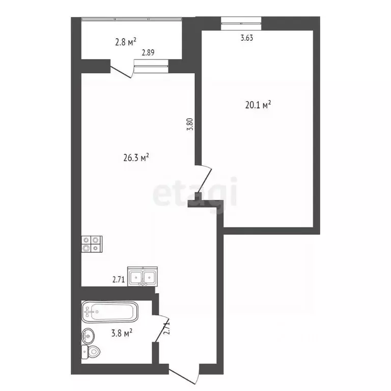 2-к кв. Калининградская область, Светлогорск ул. Кленовая, 2 (50.2 м) - Фото 2