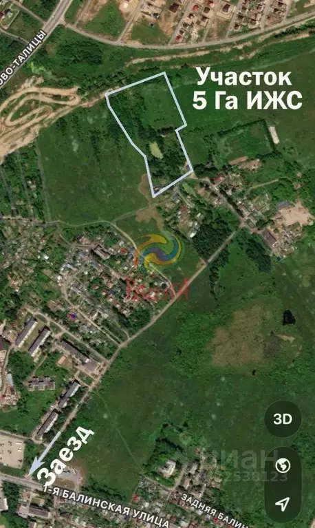 Участок в Ивановская область, Иваново ул. Совхоз ОРС (500.0 сот.) - Фото 2