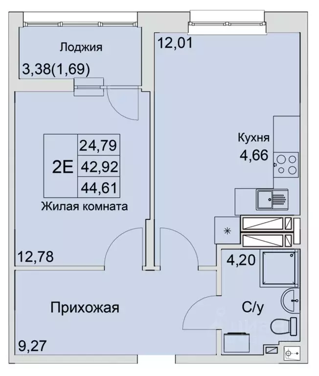 2-к кв. Ростовская область, Батайск  (44.61 м) - Фото 0