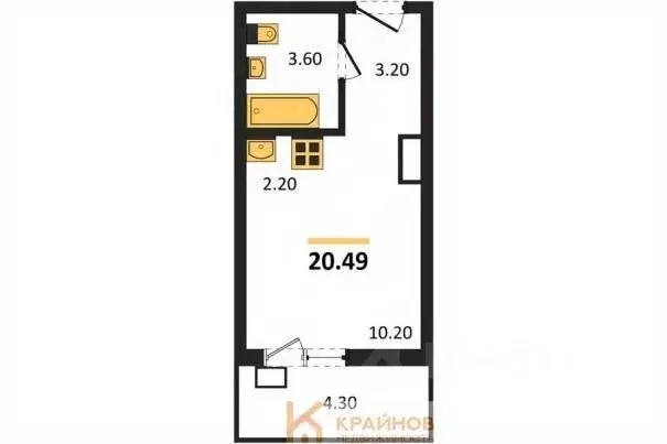 Студия Воронежская область, Новоусманский район, пос. Отрадное ул. ... - Фото 0