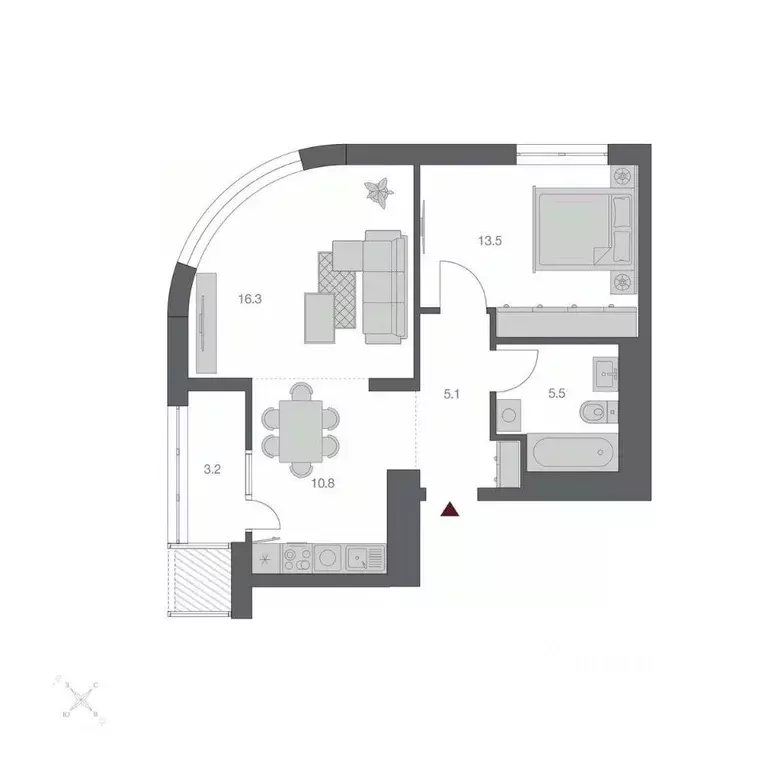 2-к кв. Новосибирская область, Новосибирск Беринг жилой квартал,  ... - Фото 1