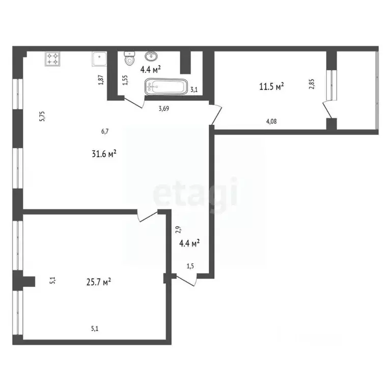 3-к кв. Красноярский край, Красноярск Ульяновский просп., 30 (79.1 м) - Фото 1