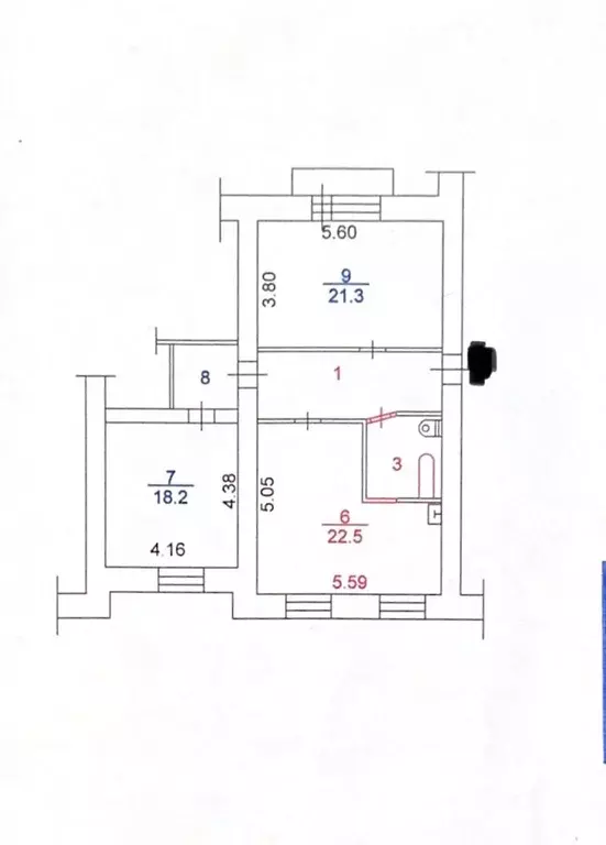 3-к кв. Томская область, Томск ул. Войкова, 57 (82.5 м) - Фото 1