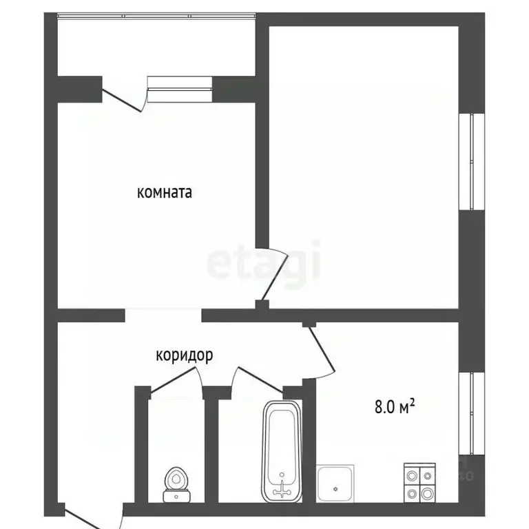 2-к кв. Тюменская область, Тюмень Профсоюзная ул., 86 (39.0 м) - Фото 2