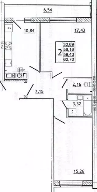 2-к кв. Смоленская область, Смоленск ул. Нахимова, 23А (62.4 м) - Фото 0