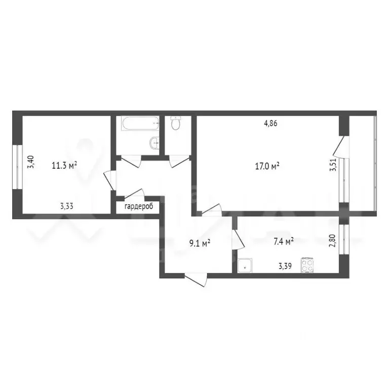 2-к кв. Владимирская область, Муром ул. Карла Маркса, 66 (51.0 м) - Фото 2