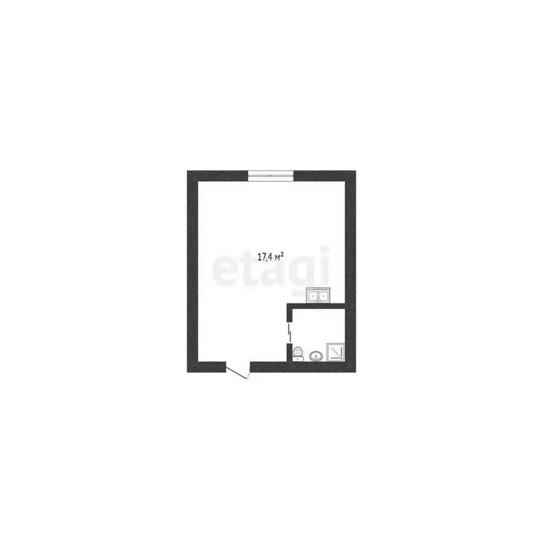 Квартира-студия: Нефтекамск, улица Победы, 3А (18 м) - Фото 1