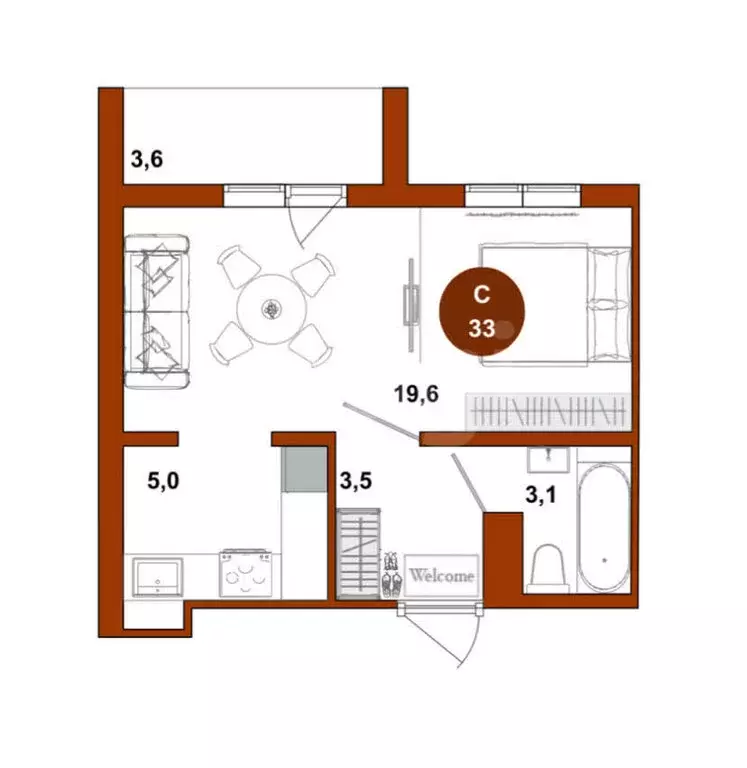 Квартира-студия: Оренбург, улица Лабужского, 14 (33 м) - Фото 2