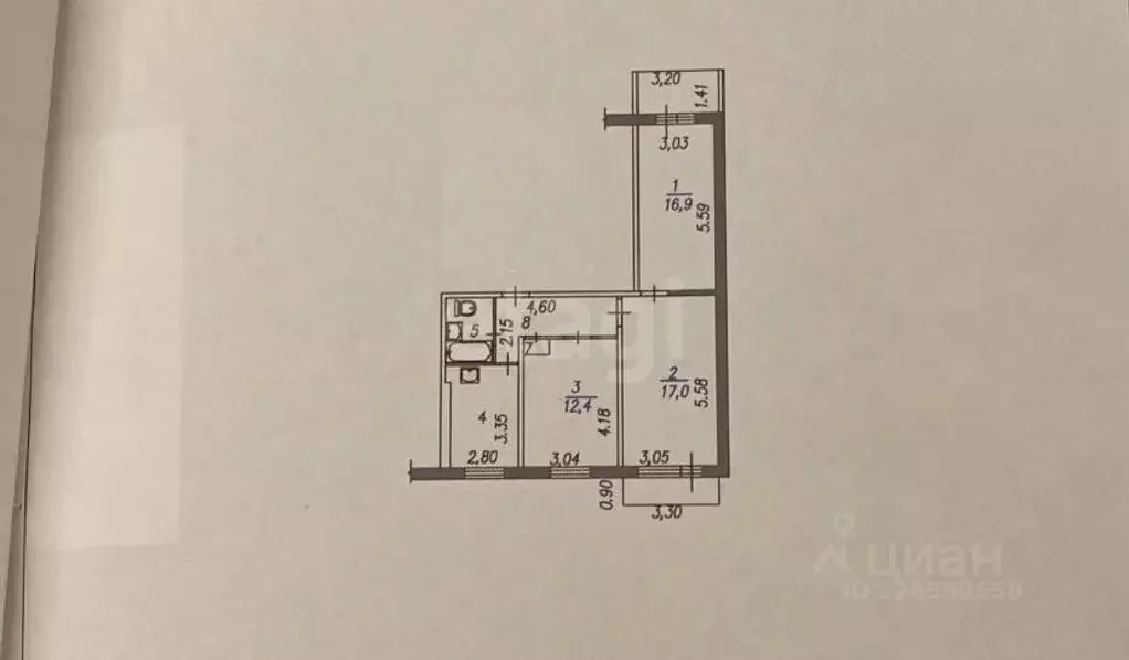 3-к кв. Кемеровская область, Новокузнецк ул. Косыгина, 79 (66.1 м) - Фото 1