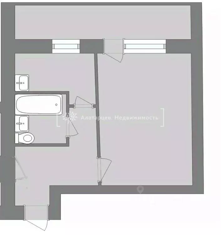 1-к кв. Томская область, Томск Алтайская ул., 78/2 (30.1 м) - Фото 2