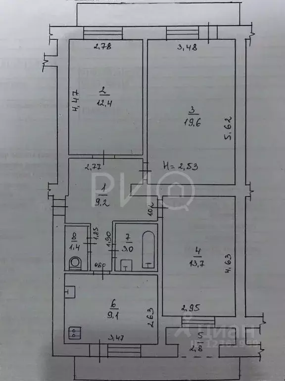 3-к кв. Севастополь ул. Генерала Лебедя, 43 (78.6 м) - Фото 1