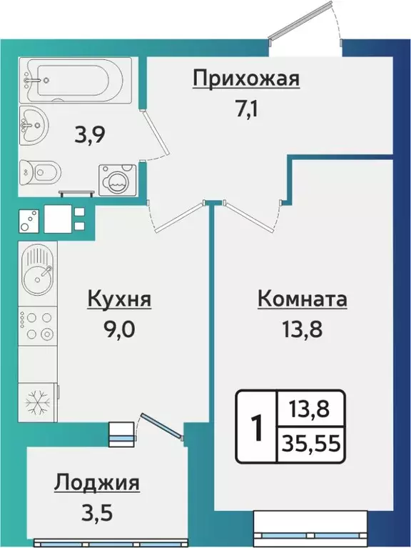 1-к кв. Удмуртия, Ижевск ул. 40 лет Победы, 121 (35.6 м) - Фото 0