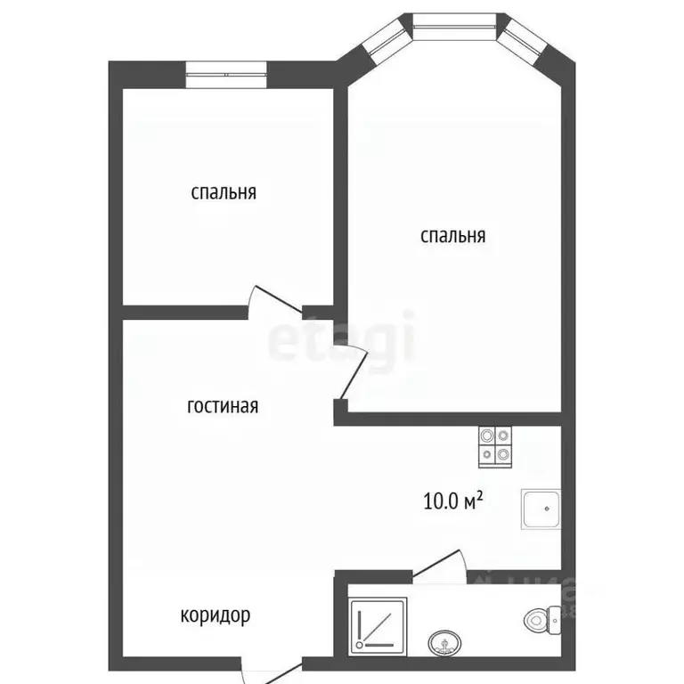 2-к кв. Московская область, Дубна ул. Солнечная, 3 (45.0 м) - Фото 2