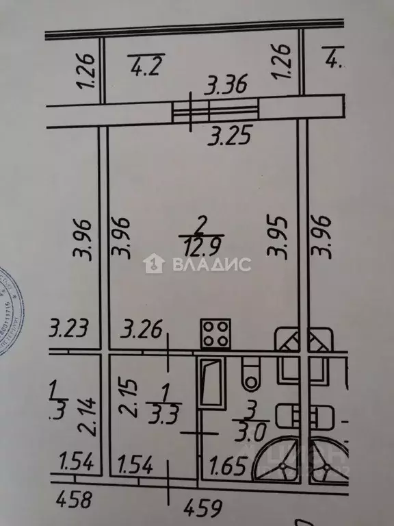 Студия Санкт-Петербург аллея Арцеуловская, 9 (23.4 м) - Фото 1