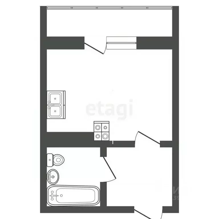 Студия Тюменская область, Тюмень ул. Газопромысловая, 8 (23.7 м) - Фото 2