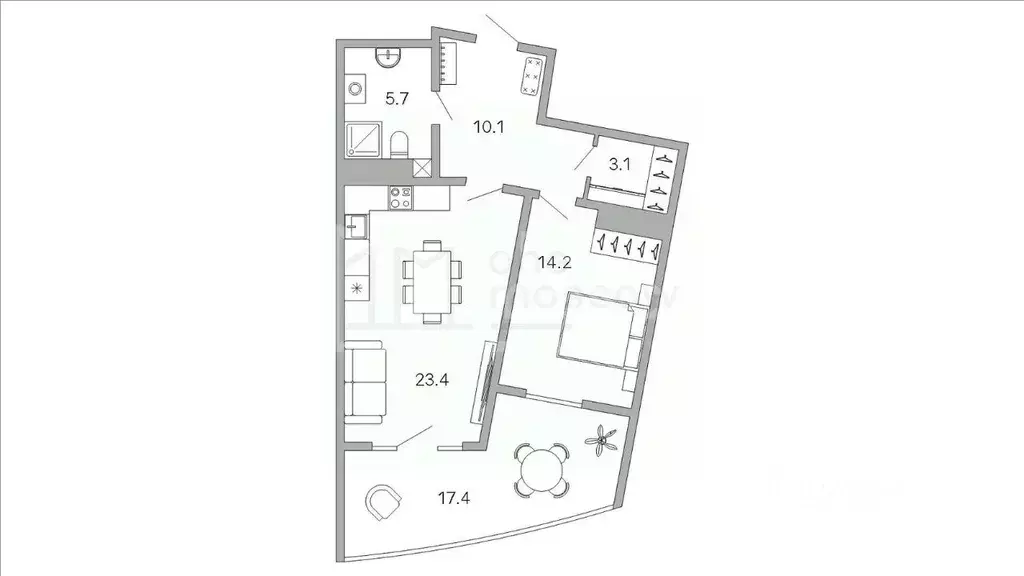 1-к кв. Краснодарский край, Сочи ул. Яна Фабрициуса, 2/4б (74.0 м) - Фото 1
