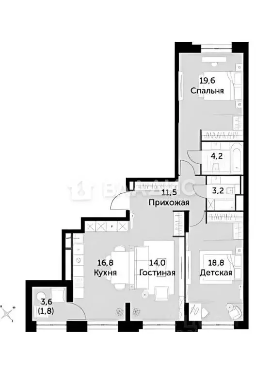 3-комнатная квартира: Москва, Шелепихинская набережная, 40к2 (90 м) - Фото 0