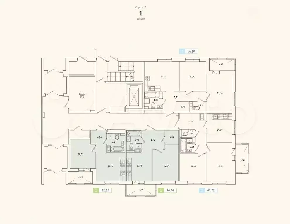 1-к. квартира, 32,2 м, 1/9 эт. - Фото 1