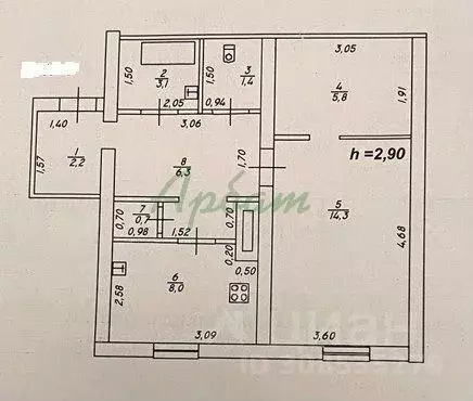 1-к кв. Тверская область, Тверь ул. Орджоникидзе, 5 (38.0 м) - Фото 0