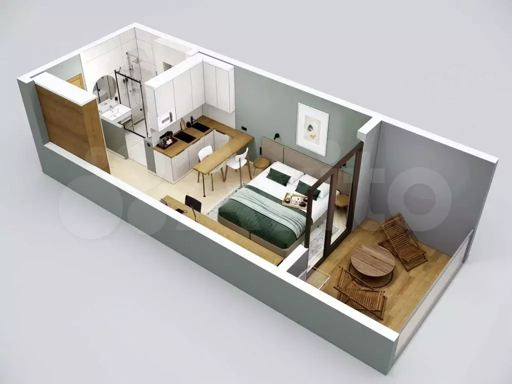Апартаменты-студия, 29,9 м, 2/9 эт. - Фото 1