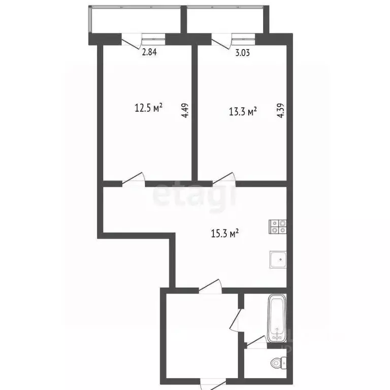 2-к кв. Вологодская область, Череповец просп. Победы, 6 (50.6 м) - Фото 0