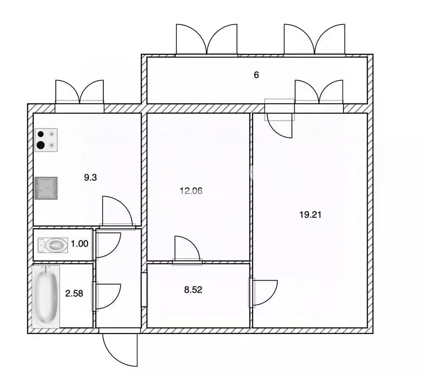 2-к кв. Ульяновская область, Ульяновск Промышленная ул., 85 (52.7 м) - Фото 2
