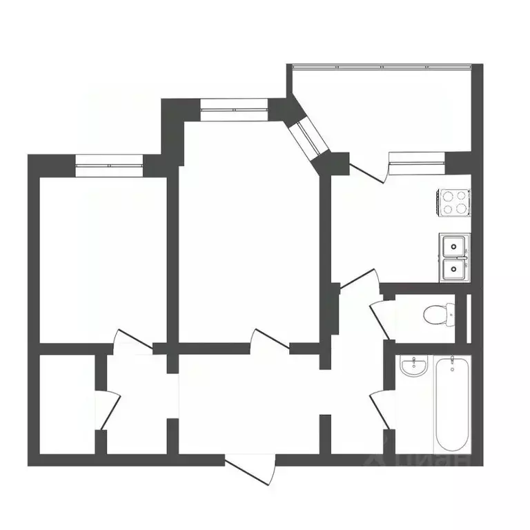 2-к кв. Тюменская область, Тюмень ул. Михаила Сперанского, 25 (54.4 м) - Фото 1