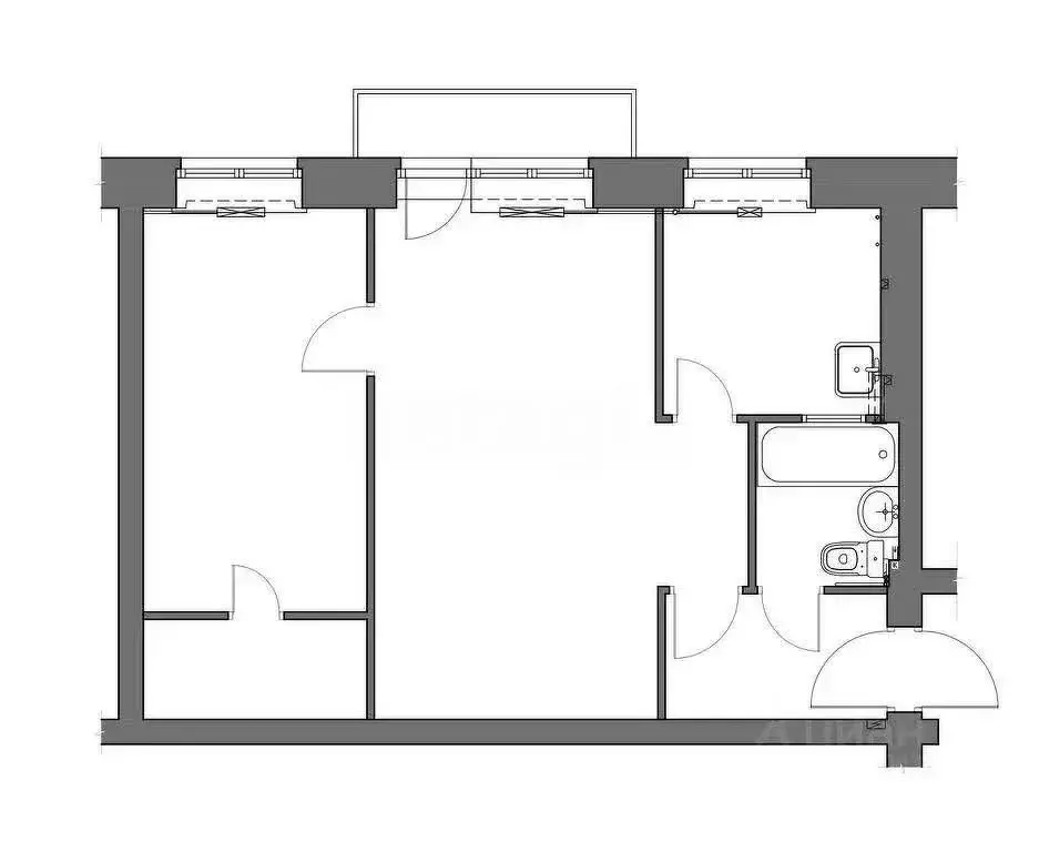 2-комнатная квартира: Людиново, проспект Машиностроителей, 2А (45 м) - Фото 1