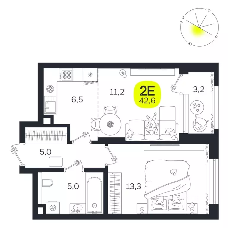 2-к кв. Свердловская область, Екатеринбург Южная Ботаника жилрайон, ... - Фото 1