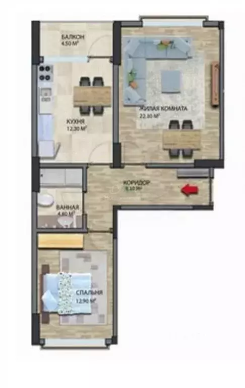 2-к кв. Краснодарский край, Ейск Армавирская ул., 204/1 (56.0 м) - Фото 2