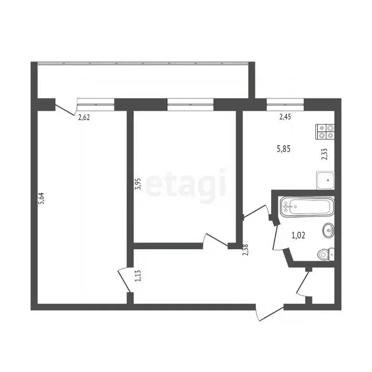 2-к кв. Крым, Саки ул. Ленина (43.0 м) - Фото 1