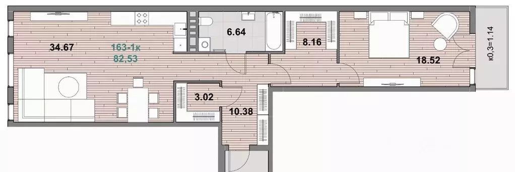 1-к кв. Калининградская область, Зеленоградск ул. Гагарина (81.95 м) - Фото 1