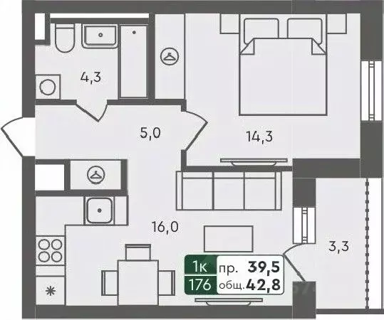 1-к кв. Курганская область, Курган Заозерный жилрайон, 6А мкр, 25/4 ... - Фото 0