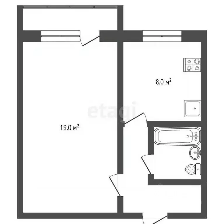 1-к кв. Тамбовская область, Тамбов ул. Чичканова, 131 (37.3 м) - Фото 1