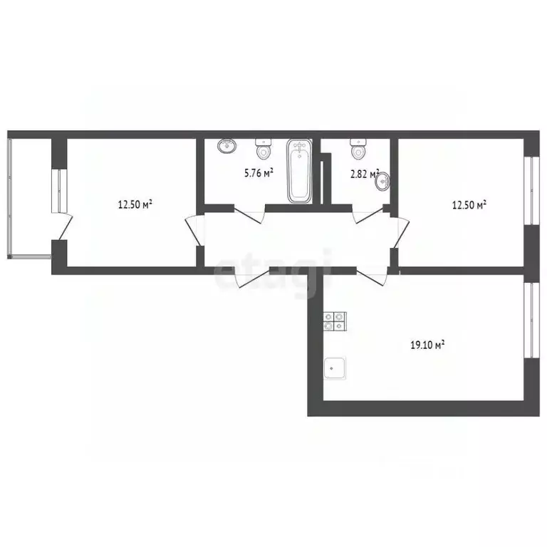 2-к кв. Тюменская область, Тюмень ул. Ю.-Р.Г. Эрвье, 32к1 (61.2 м) - Фото 2