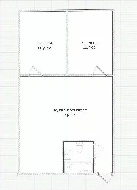 3-к кв. Калужская область, Калуга ул. Воронина, 9 (52.3 м) - Фото 2